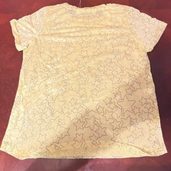 Ellison Womens Yellow Star Print Tee  Polyester/Rayon - Picture 5 of 7